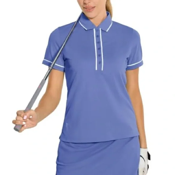 Women's Blue Polo Shirt - Picture 1 of 6